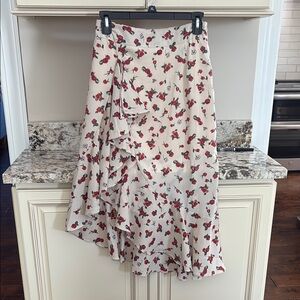 Floral Ruffle Midi Skirt